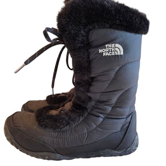 The North Face Icepick Nuptse Snow Boots Goose Down Filled Women's size 9 Black - Picture 1 of 12